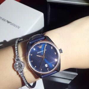 NWT Emporio Armani Navy Dial Women's Watch 36mm